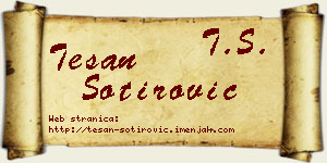 Tešan Sotirović vizit kartica